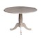 International Concepts Round 42 in Round Dual Drop Leaf Pedestal Table, 29.5 inH, Washed Gray Taupe, 42 W, 42 L, 29.5 in H K09-42DPT - alternate 4